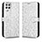 Custodia Portafoglio In Pelle Cover con Supporto C01X per Samsung Galaxy F22 4G Argento
