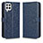 Custodia Portafoglio In Pelle Cover con Supporto C01X per Samsung Galaxy F22 4G Blu