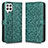 Custodia Portafoglio In Pelle Cover con Supporto C01X per Samsung Galaxy F22 4G Verde