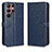 Custodia Portafoglio In Pelle Cover con Supporto C01X per Samsung Galaxy S23 Ultra 5G Blu