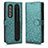 Custodia Portafoglio In Pelle Cover con Supporto C01X per Samsung Galaxy Z Fold4 5G Verde