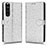 Custodia Portafoglio In Pelle Cover con Supporto C01X per Sony Xperia 1 III