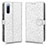 Custodia Portafoglio In Pelle Cover con Supporto C01X per Sony Xperia 10 III Lite Argento