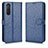 Custodia Portafoglio In Pelle Cover con Supporto C01X per Sony Xperia 5 II Blu