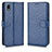 Custodia Portafoglio In Pelle Cover con Supporto C01X per Sony Xperia Ace III Blu