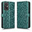 Custodia Portafoglio In Pelle Cover con Supporto C01X per Xiaomi Redmi 11 Prime 4G Verde