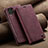 Custodia Portafoglio In Pelle Cover con Supporto C02S per Samsung Galaxy M33 5G Rosso Rosa