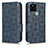 Custodia Portafoglio In Pelle Cover con Supporto C02X per Google Pixel 5 Blu