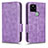 Custodia Portafoglio In Pelle Cover con Supporto C02X per Google Pixel 5 Viola