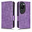 Custodia Portafoglio In Pelle Cover con Supporto C02X per Huawei P60 Art Viola