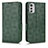 Custodia Portafoglio In Pelle Cover con Supporto C02X per Motorola Moto E32 Verde