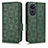 Custodia Portafoglio In Pelle Cover con Supporto C02X per Oppo A58 5G Verde