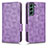 Custodia Portafoglio In Pelle Cover con Supporto C02X per Samsung Galaxy S22 5G Viola