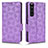 Custodia Portafoglio In Pelle Cover con Supporto C02X per Sony Xperia 1 III Viola