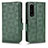 Custodia Portafoglio In Pelle Cover con Supporto C02X per Sony Xperia 1 IV Verde