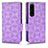 Custodia Portafoglio In Pelle Cover con Supporto C02X per Sony Xperia 1 IV Viola