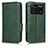 Custodia Portafoglio In Pelle Cover con Supporto C02X per Xiaomi Poco M4 Pro 4G Verde