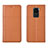 Custodia Portafoglio In Pelle Cover con Supporto C03 per Xiaomi Redmi Note 9 Arancione