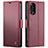 Custodia Portafoglio In Pelle Cover con Supporto C03S per Oppo Reno8 T 4G Rosso