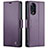 Custodia Portafoglio In Pelle Cover con Supporto C03S per Oppo Reno8 T 4G Viola