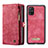 Custodia Portafoglio In Pelle Cover con Supporto C03S per Samsung Galaxy A51 4G Rosso