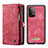 Custodia Portafoglio In Pelle Cover con Supporto C03S per Samsung Galaxy A52 5G Rosso