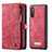 Custodia Portafoglio In Pelle Cover con Supporto C03S per Samsung Galaxy A70 Rosso