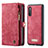 Custodia Portafoglio In Pelle Cover con Supporto C03S per Samsung Galaxy A70S Rosso