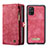 Custodia Portafoglio In Pelle Cover con Supporto C03S per Samsung Galaxy A71 5G Rosso