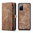 Custodia Portafoglio In Pelle Cover con Supporto C03S per Samsung Galaxy S20 FE 5G Marrone