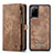 Custodia Portafoglio In Pelle Cover con Supporto C03S per Samsung Galaxy S20 Plus 5G Marrone