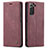 Custodia Portafoglio In Pelle Cover con Supporto C03S per Samsung Galaxy S21 5G Rosso Rosa