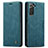 Custodia Portafoglio In Pelle Cover con Supporto C03S per Samsung Galaxy S21 FE 5G Blu