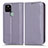 Custodia Portafoglio In Pelle Cover con Supporto C03X per Google Pixel 5 Viola