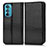 Custodia Portafoglio In Pelle Cover con Supporto C03X per Motorola Moto Edge 30 5G Nero