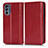 Custodia Portafoglio In Pelle Cover con Supporto C03X per Motorola Moto G62 5G Rosso