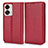 Custodia Portafoglio In Pelle Cover con Supporto C03X per OnePlus Nord 2T 5G Rosso