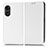 Custodia Portafoglio In Pelle Cover con Supporto C03X per Oppo A38 Bianco