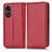 Custodia Portafoglio In Pelle Cover con Supporto C03X per Oppo A58 5G Rosso