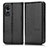 Custodia Portafoglio In Pelle Cover con Supporto C03X per Oppo A58x 5G Nero