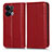 Custodia Portafoglio In Pelle Cover con Supporto C03X per Oppo Reno8 Pro 5G Rosso