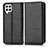Custodia Portafoglio In Pelle Cover con Supporto C03X per Samsung Galaxy F22 4G Nero