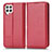 Custodia Portafoglio In Pelle Cover con Supporto C03X per Samsung Galaxy F22 4G Rosso