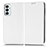 Custodia Portafoglio In Pelle Cover con Supporto C03X per Samsung Galaxy M23 5G Bianco
