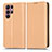 Custodia Portafoglio In Pelle Cover con Supporto C03X per Samsung Galaxy S24 Ultra 5G Oro