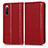 Custodia Portafoglio In Pelle Cover con Supporto C03X per Sony Xperia 10 III Lite Rosso