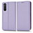 Custodia Portafoglio In Pelle Cover con Supporto C03X per Sony Xperia 5 II Viola