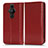 Custodia Portafoglio In Pelle Cover con Supporto C03X per Sony Xperia PRO-I Rosso