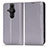 Custodia Portafoglio In Pelle Cover con Supporto C03X per Sony Xperia PRO-I Viola