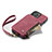 Custodia Portafoglio In Pelle Cover con Supporto C04S per Apple iPhone 13 Pro Rosso